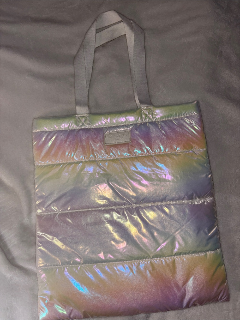 Bath & Body Works 2023 Black Friday Limited Edition Iridescent Puffer Tote Bag